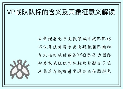 VP战队队标的含义及其象征意义解读